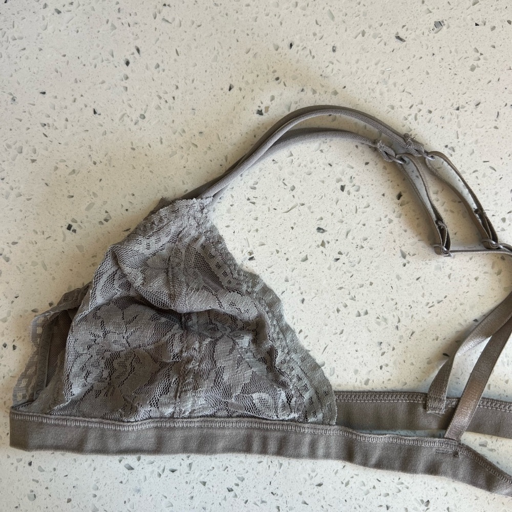 William B Taupe Lace Bralette